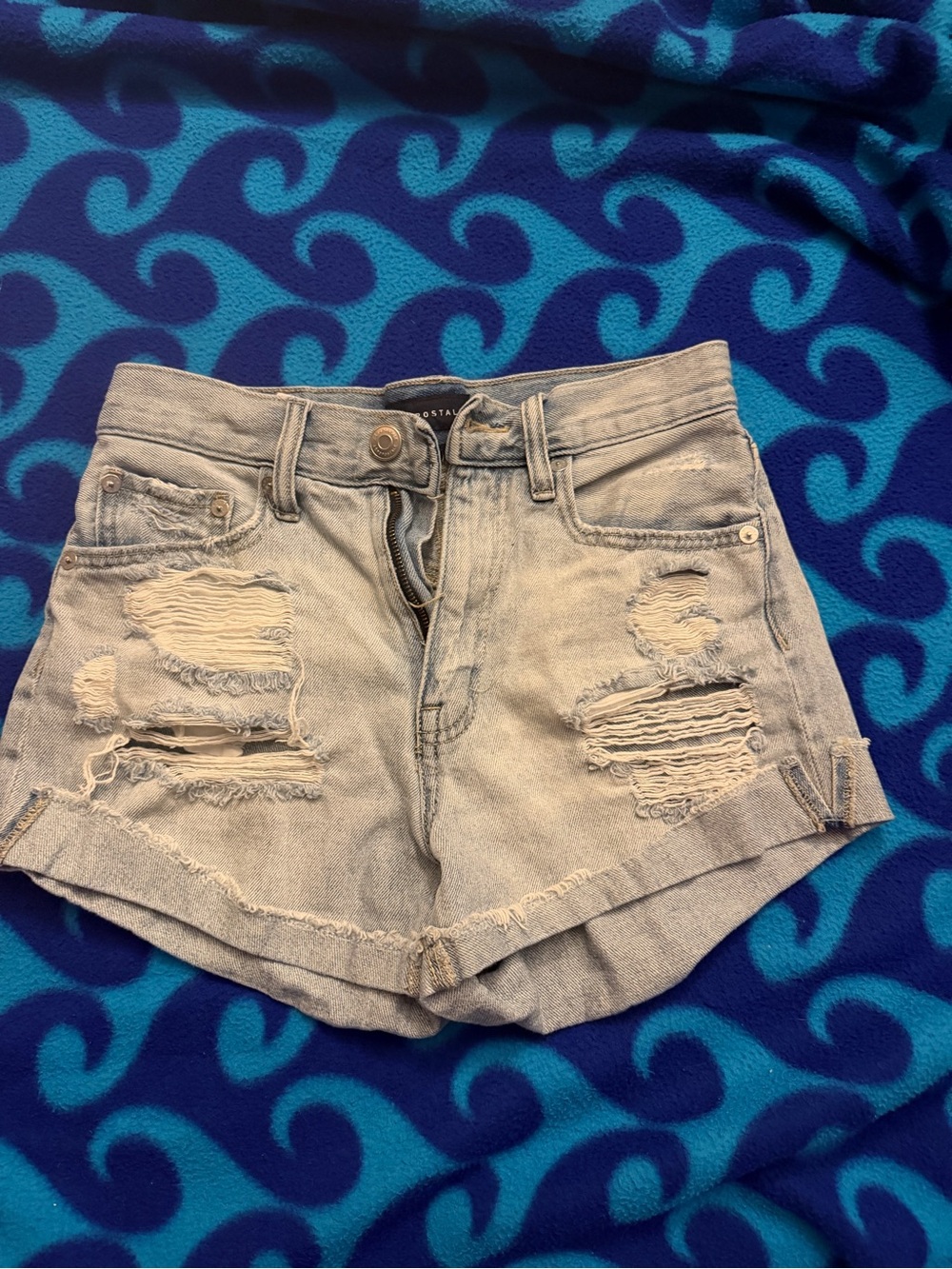 Aeropostale Light Blue Distressed Denim Shorts